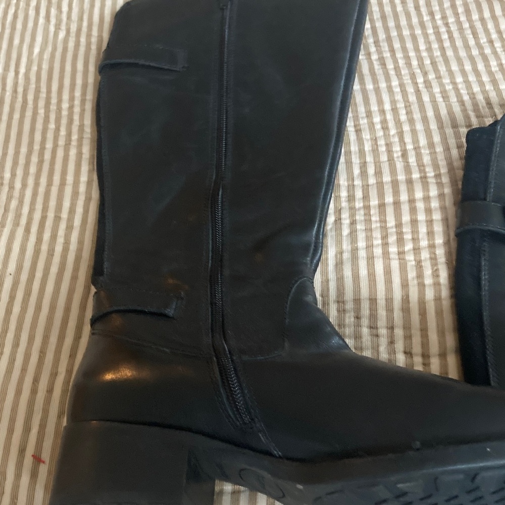Born Black Leather Knee-High Boots - Picture 2 of 5